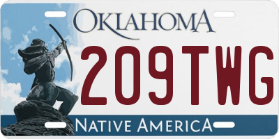 OK license plate 209TWG