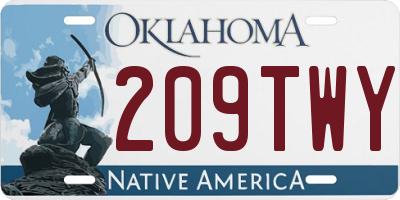 OK license plate 209TWY