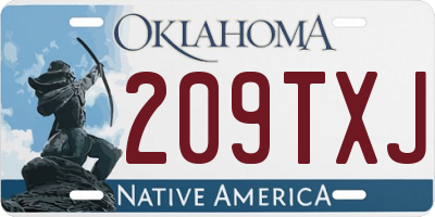 OK license plate 209TXJ