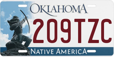 OK license plate 209TZC