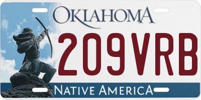 OK license plate 209VRB