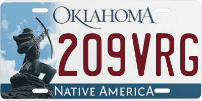 OK license plate 209VRG