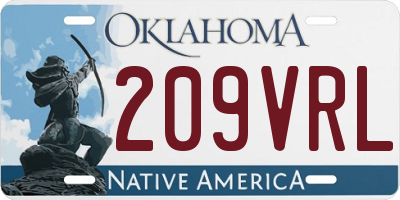 OK license plate 209VRL