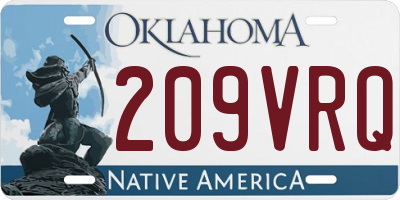 OK license plate 209VRQ