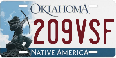 OK license plate 209VSF