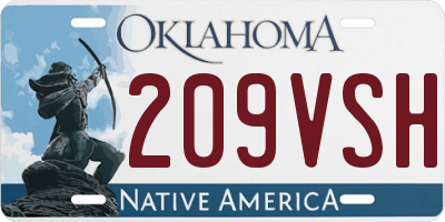 OK license plate 209VSH