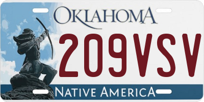 OK license plate 209VSV