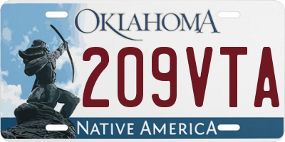 OK license plate 209VTA