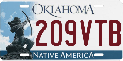OK license plate 209VTB