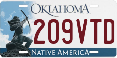 OK license plate 209VTD