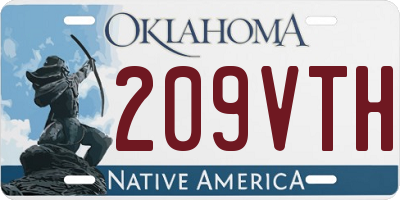 OK license plate 209VTH
