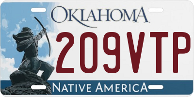 OK license plate 209VTP