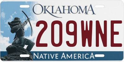 OK license plate 209WNE