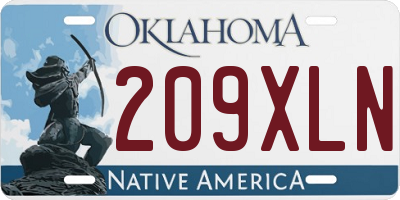 OK license plate 209XLN