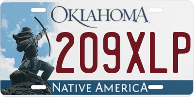 OK license plate 209XLP