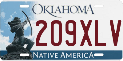 OK license plate 209XLV