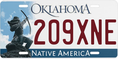 OK license plate 209XNE
