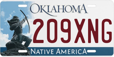 OK license plate 209XNG