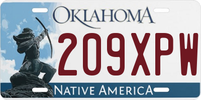 OK license plate 209XPW