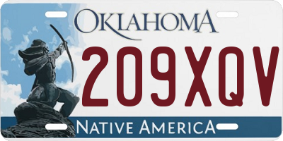 OK license plate 209XQV