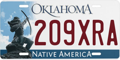 OK license plate 209XRA