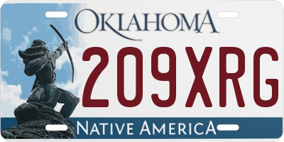 OK license plate 209XRG
