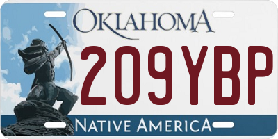 OK license plate 209YBP