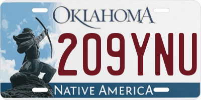 OK license plate 209YNU