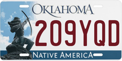 OK license plate 209YQD
