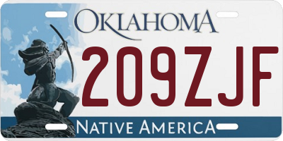 OK license plate 209ZJF