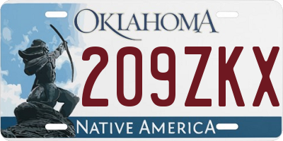 OK license plate 209ZKX