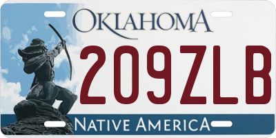OK license plate 209ZLB