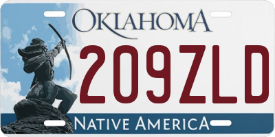 OK license plate 209ZLD