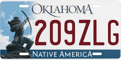OK license plate 209ZLG