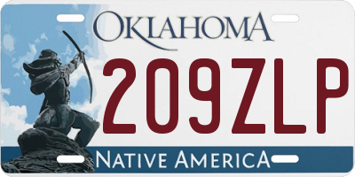 OK license plate 209ZLP