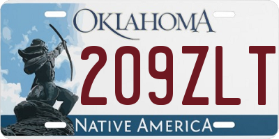 OK license plate 209ZLT