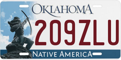 OK license plate 209ZLU