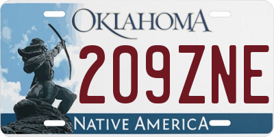 OK license plate 209ZNE