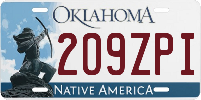 OK license plate 209ZPI