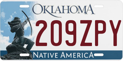 OK license plate 209ZPY