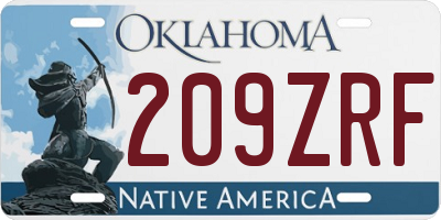 OK license plate 209ZRF