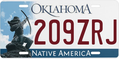 OK license plate 209ZRJ