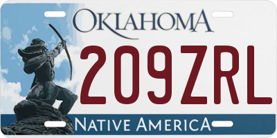 OK license plate 209ZRL