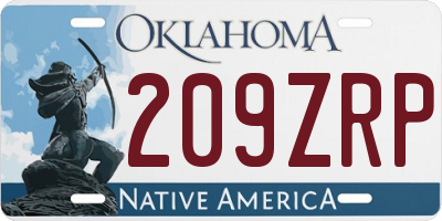 OK license plate 209ZRP