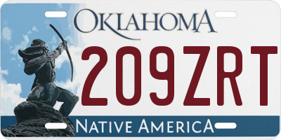 OK license plate 209ZRT