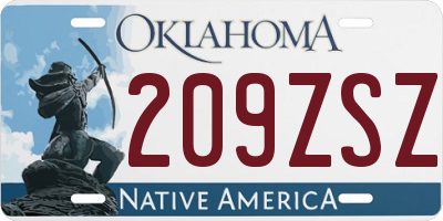 OK license plate 209ZSZ