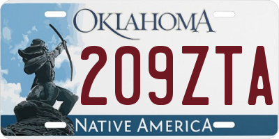 OK license plate 209ZTA