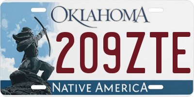 OK license plate 209ZTE