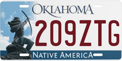 OK license plate 209ZTG