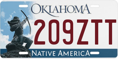 OK license plate 209ZTT